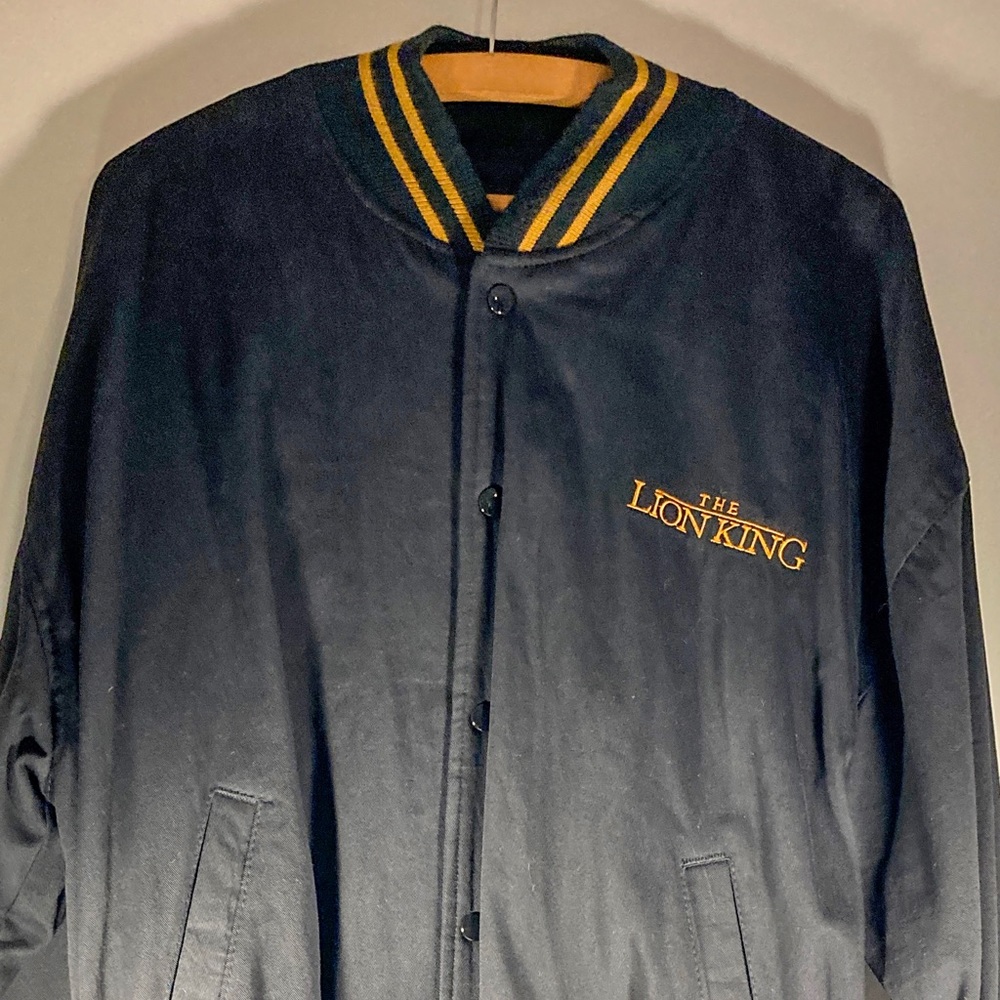 The Lion King Patch Canvas Bomber Letterman Jacket